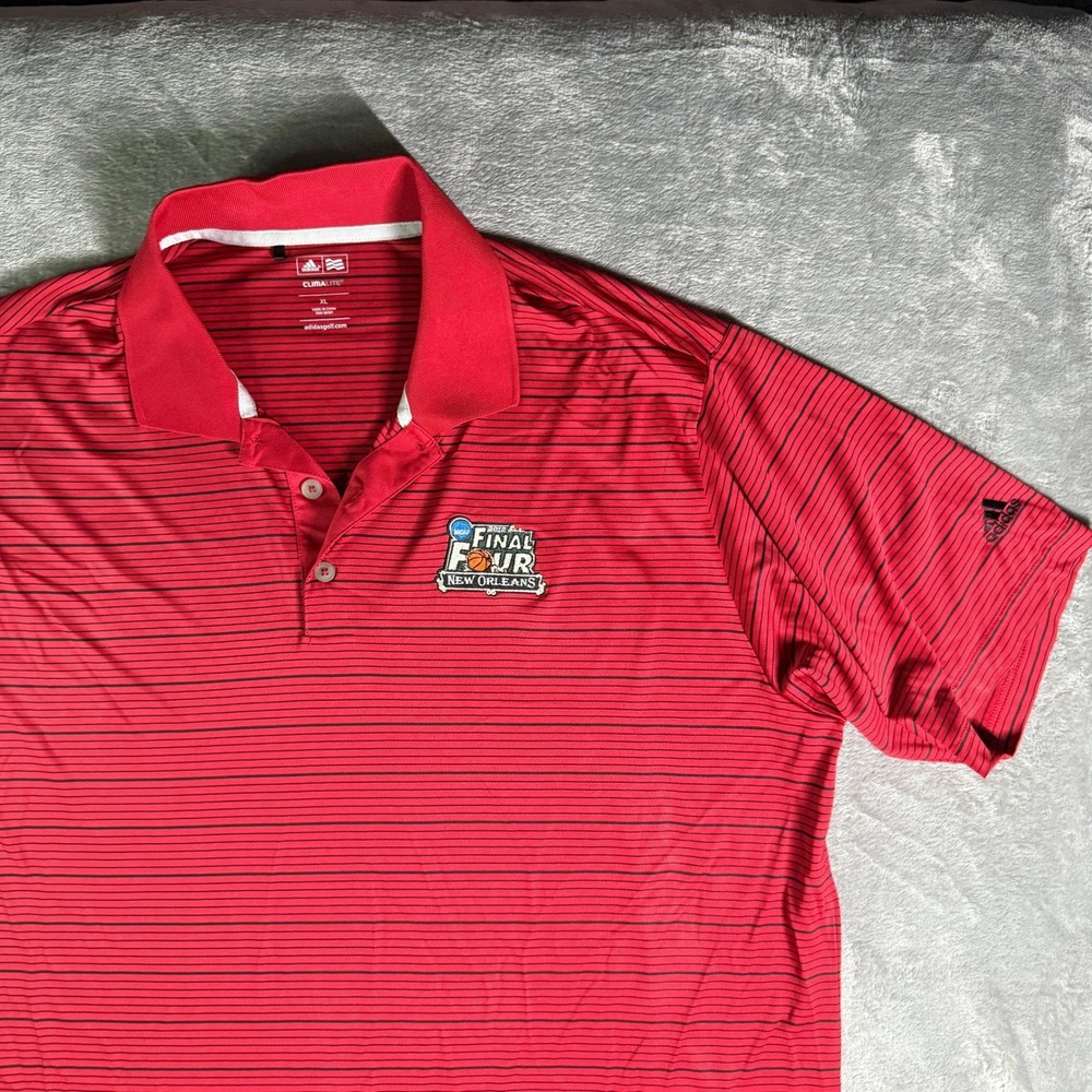Adidas Mens 2012 Final Four New Orleans x Louisville Polo Shirt Red Striped XL